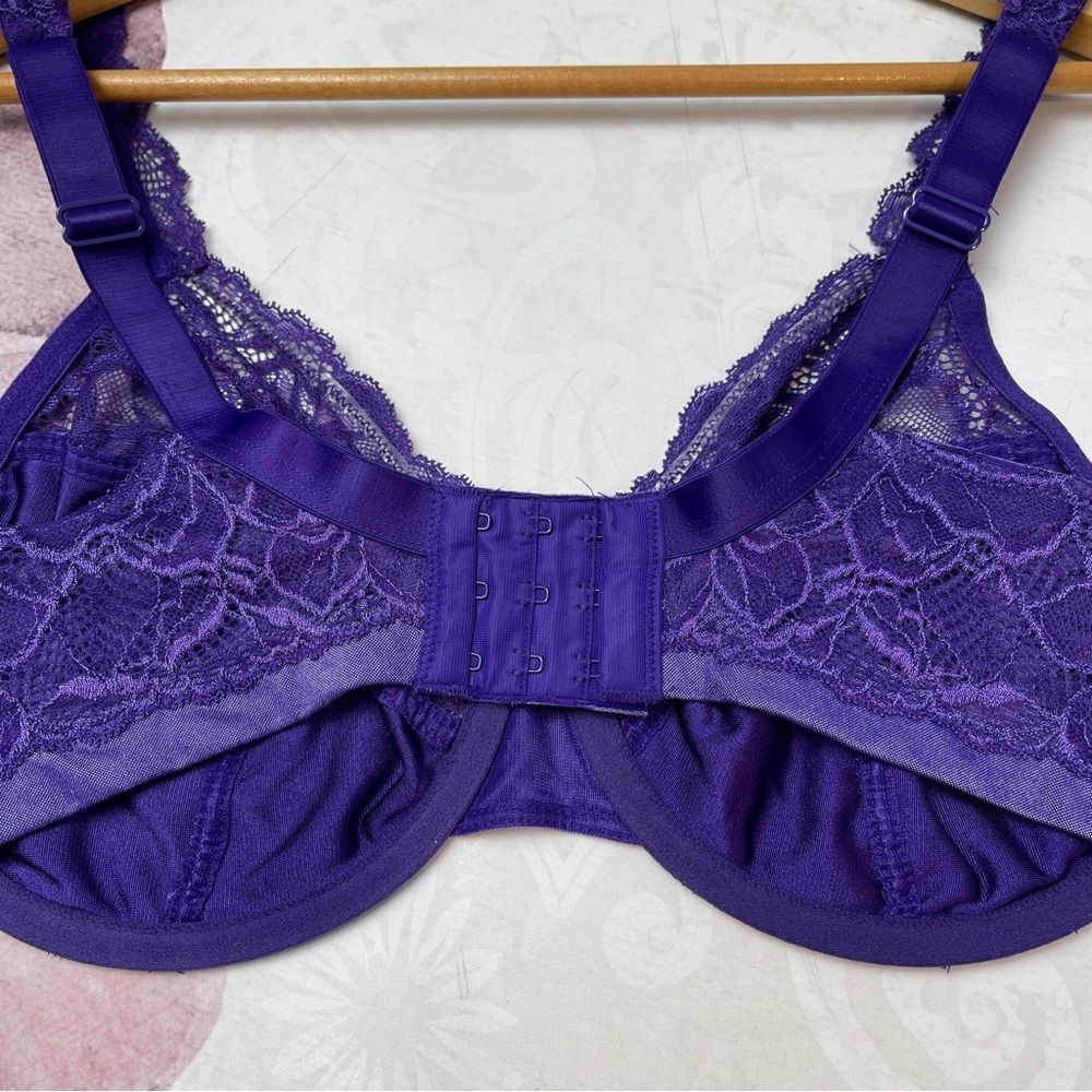 Bali Women's Lace Desire 6543 Purple Lace Bra Size 36DD - Picture 7 of 9